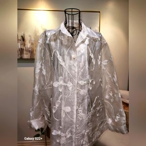 Sheer Embroidered Top Size M